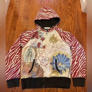 Vintage Lucky Brand hooded zip front sweatshirt